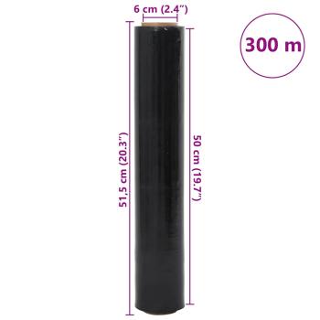 Stretchfolie 6 Stk. Schwarz 30 ?m 50 cm x 300 m