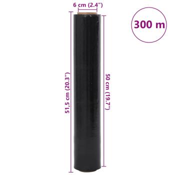 Stretchfolie 2 Stk. Schwarz 23 ?m 50 cm x 300 m