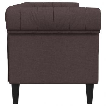 Chesterfield-Sofa 3-Sitzer Dunkelbraun Stoff