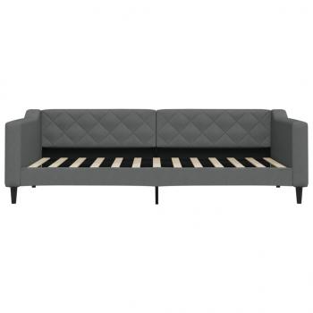 Tagesbett Ausziehbar mit Schubladen Dunkelgrau 90x200 cm Stoff