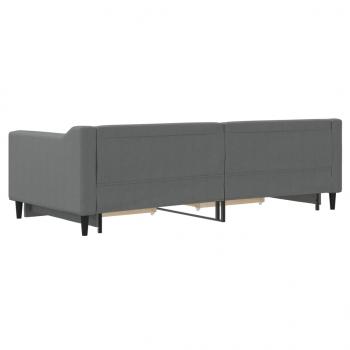 Tagesbett Ausziehbar mit Schubladen Dunkelgrau 90x200 cm Stoff