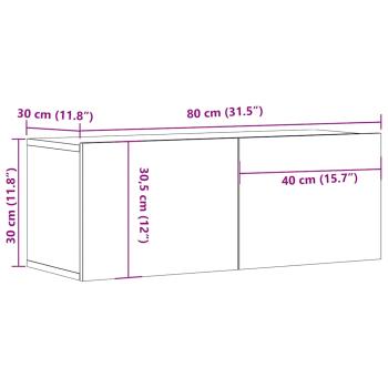 TV-Wandschrank Altholz-Optik 80x30x30 cm Holzwerkstoff