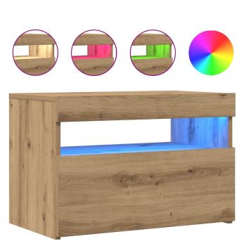 TV-Schränke mit LED-Leuchten 2 Stk. Artisan-Eiche Holzwerkstoff