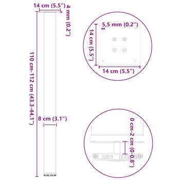 Couchtischbeine 4 Stk. Weiß 110-112 cm Stahl