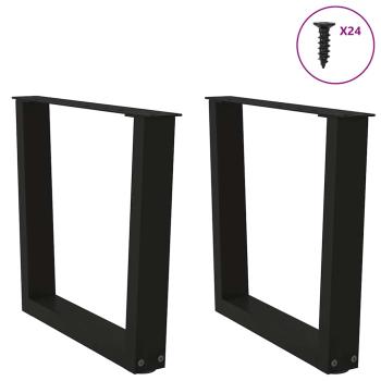 Couchtischbeine V-Form 2 Stück Schwarz 50x(42-43,3) cm Stahl