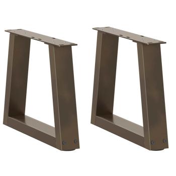 ARDEBO.de - Couchtischbeine V-Form 2 Stück Naturstahl 40x(30-31,3) cm Stahl