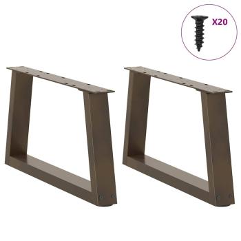 ARDEBO.de - Esstisch Beine V-Form 2 Stück Naturstahl 50x(30-31,3) cm Stahl