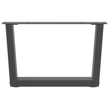 Esstisch Beine V-Form 2 Stück Anthrazit 60x(30-31,3) cm Stahl