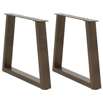 ARDEBO.de - Couchtischbeine V-Form 2 Stück Naturstahl 70x(42-43,3) cm Stahl