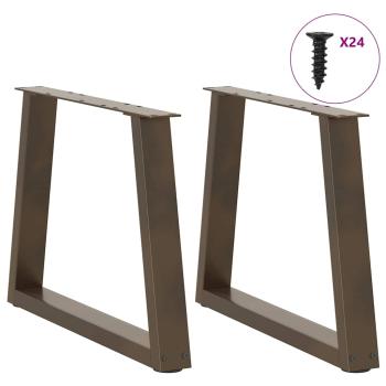 Couchtischbeine V-Form 2 Stück Naturstahl 70x(42-43,3) cm Stahl
