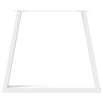 Esstisch Beine V-Form 2 Stück Weiß 80x(72-73,3) cm Stahl