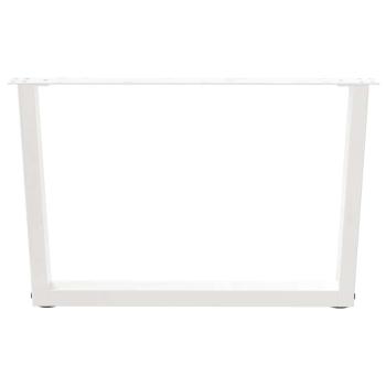 Esstisch Beine V-Form 2 Stück Weiß 70x(42-43,3) cm Stahl