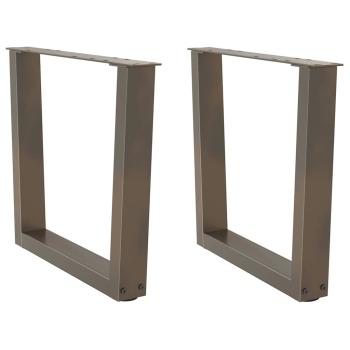 ARDEBO.de - Esstisch Beine V-Form 2 Stück Naturstahl 60x(42-43,3) cm Stahl
