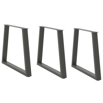 ARDEBO.de - Esstisch Beine V-Form 3 Stück Anthrazit 80x(72-73,3) cm Stahl