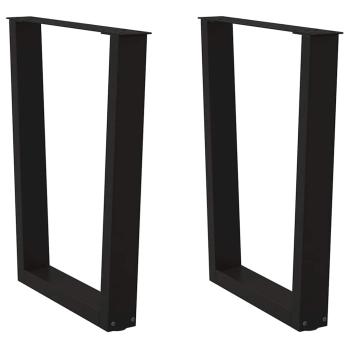 ARDEBO.de - Esstisch Beine V-Form 2 Stück Schwarz 60x(72-73,3) cm Stahl