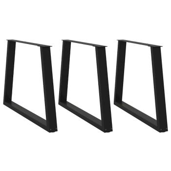 ARDEBO.de - Esstischbeine V-Form 3 Stück Schwarz 90x(72-73,3) cm Stahl