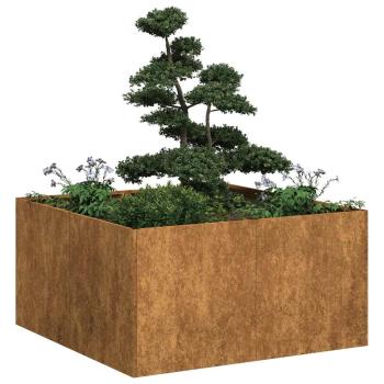 ARDEBO.de - Pflanzkübel Rostig 80x80x40 cm Wetterfester Stahl