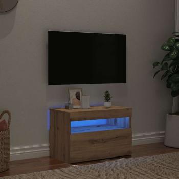 ARDEBO.de - TV-Schrank mit LED-Leuchten Artisan-Eiche 60x35x40 cm