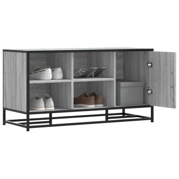 ARDEBO.de - Schuhbank Grau Sonoma 100x40x53,5 cm Holzwerkstoff und Metall