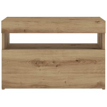 Nachttisch mit LED-Leuchten Artisan-Eiche 60x35x40 cm
