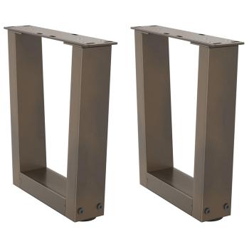 ARDEBO.de - Couchtischbeine V-Form 2 Stück Naturstahl 30x(30-31,3) cm Stahl