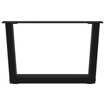 Esstischbeine V-Form 2 Stück Schwarz 50x(30-31,3) cm Stahl