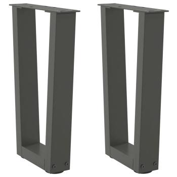 ARDEBO.de - Esstisch Beine V-Form 2 Stück Anthrazit 28x(42-43,3) cm Stahl