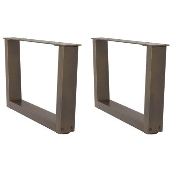 ARDEBO.de - Esstisch Beine V-Form 2 Stück Naturstahl 60x(30-31,3) cm Stahl