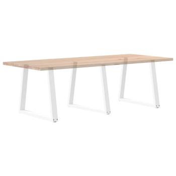 ARDEBO.de - Esstisch Beine V-Form 3 Stück Weiß 70x(72-73,3) cm Stahl