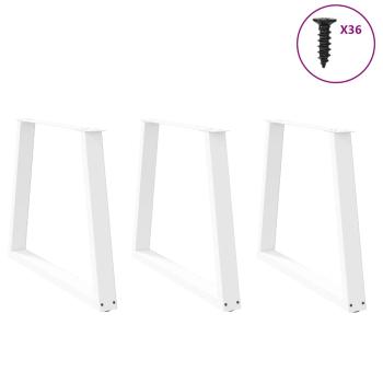 Esstisch Beine V-Form 3 Stück Weiß 70x(72-73,3) cm Stahl