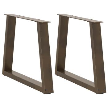 ARDEBO.de - Esstisch Beine V-Form 2 Stück Naturstahl 50x(42-43,3) cm Stahl