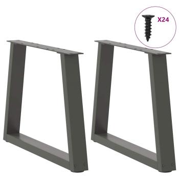 ARDEBO.de - Esstisch Beine V-Form 2 Stück Anthrazit 70x(42-43,3) cm Stahl