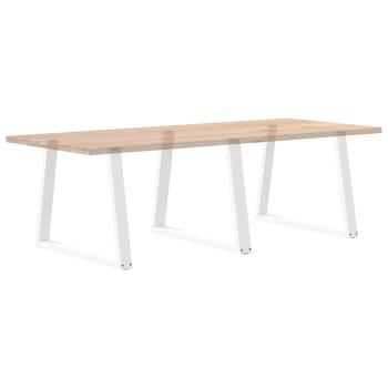 Esstischbeine V-Form 3 Stück Weiß 90x(72-73,3) cm Stahl