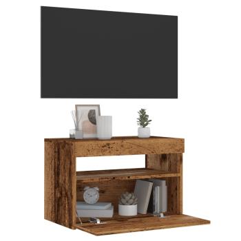 ARDEBO.de - TV-Schrank mit LED-Leuchten Altholz-Optik 60x35x40 cm
