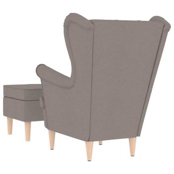Sessel mit Fußhocker Taupe Stoff