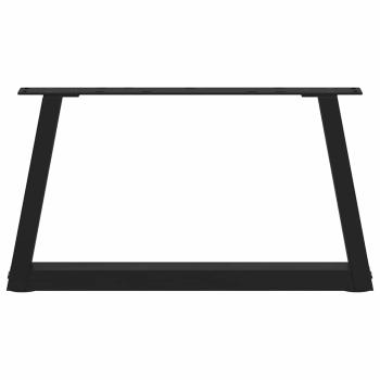Esstischbeine V-Form 2 Stück Schwarz 50x(30-31,3) cm Stahl