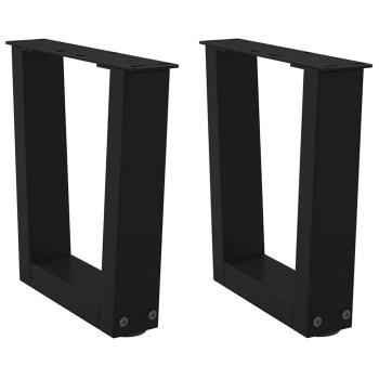 ARDEBO.de - Esstischbeine V-Form 2 Stück Schwarz 40x(30-31,3) cm Stahl
