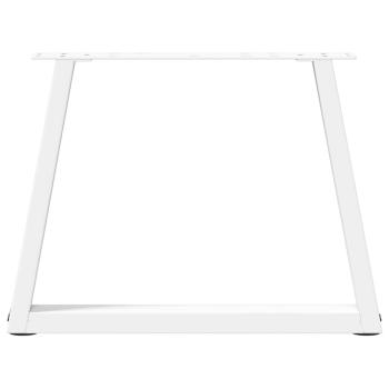 Esstisch Beine V-Form 2 Stück Weiß 50x(42-43,3) cm Stahl