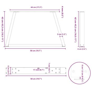 Esstisch Beine V-Form 2 Stück Weiß 50x(42-43,3) cm Stahl