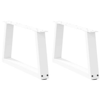 ARDEBO.de - Esstischbeine V-Form 2 Stück Weiß 70x(30-31,3) cm Stahl