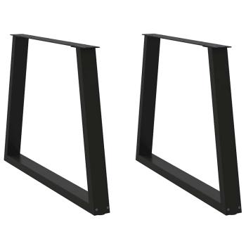 ARDEBO.de - Esstisch Beine V-Form 2 Stück Schwarz 100x(72-73,3) cm Stahl