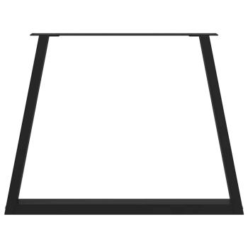 Esstisch Beine V-Form 2 Stück Schwarz 100x(72-73,3) cm Stahl