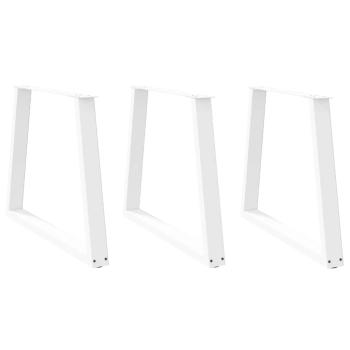 ARDEBO.de - Esstisch Beine V-Form 3 Stück Weiß 80x(72-73,3) cm Stahl