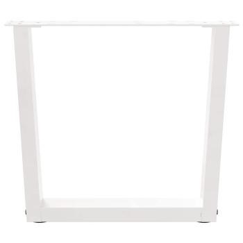 ARDEBO.de - Esstisch Beine V-Form 2 Stück Weiß 60x(42-43,3) cm Stahl
