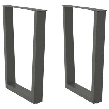 ARDEBO.de - Esstisch Beine V-Form 2 Stück Anthrazit 70x(72-73,3) cm Stahl