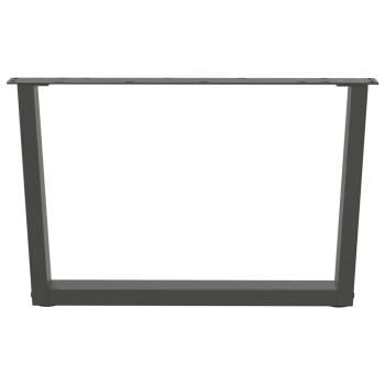 ARDEBO.de - Esstisch Beine V-Form 2 Stück Anthrazit 70x(42-43,3) cm Stahl
