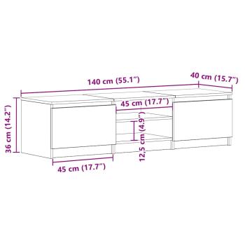 TV-Schrank Artisan-Eiche 140x40x36 cm Holzwerkstoff