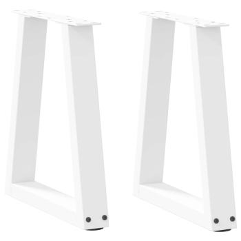 ARDEBO.de - Esstisch Beine V-Form 2 Stück Weiß 28x(42-43,3) cm Stahl