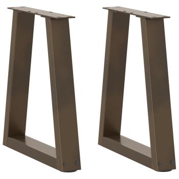 ARDEBO.de - Esstisch Beine V-Form 2 Stück Naturstahl 28x(42-43,3) cm Stahl