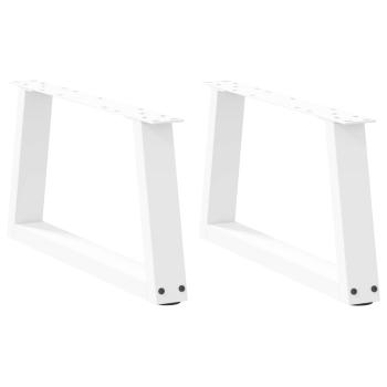 ARDEBO.de - Esstischbeine V-Form 2 Stück Weiß 50x(30-31,3) cm Stahl